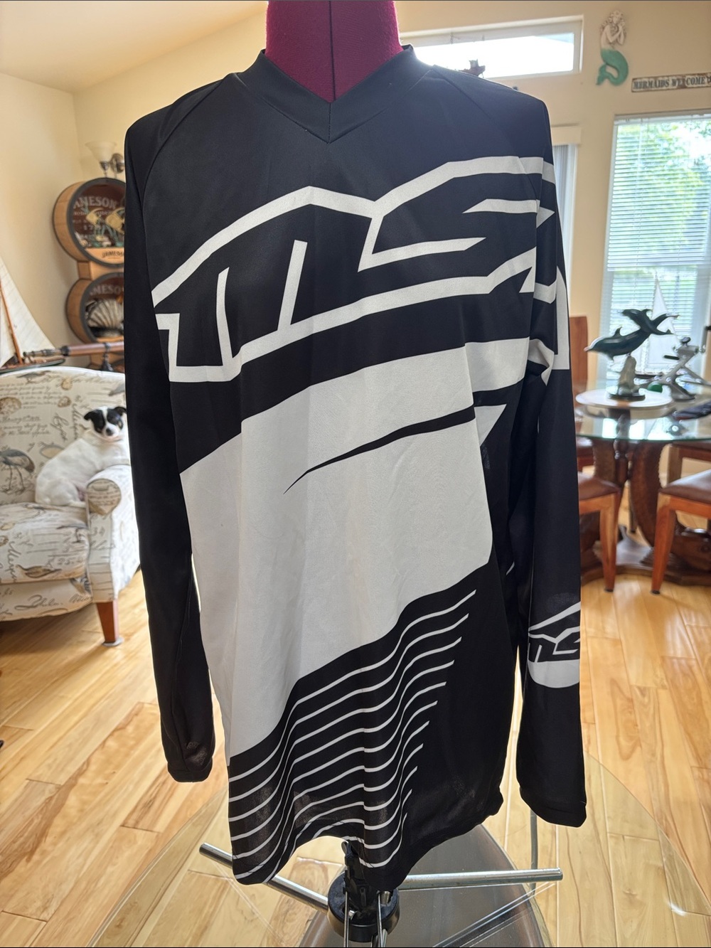 Black and White Men's Long-Sleeve Jersey